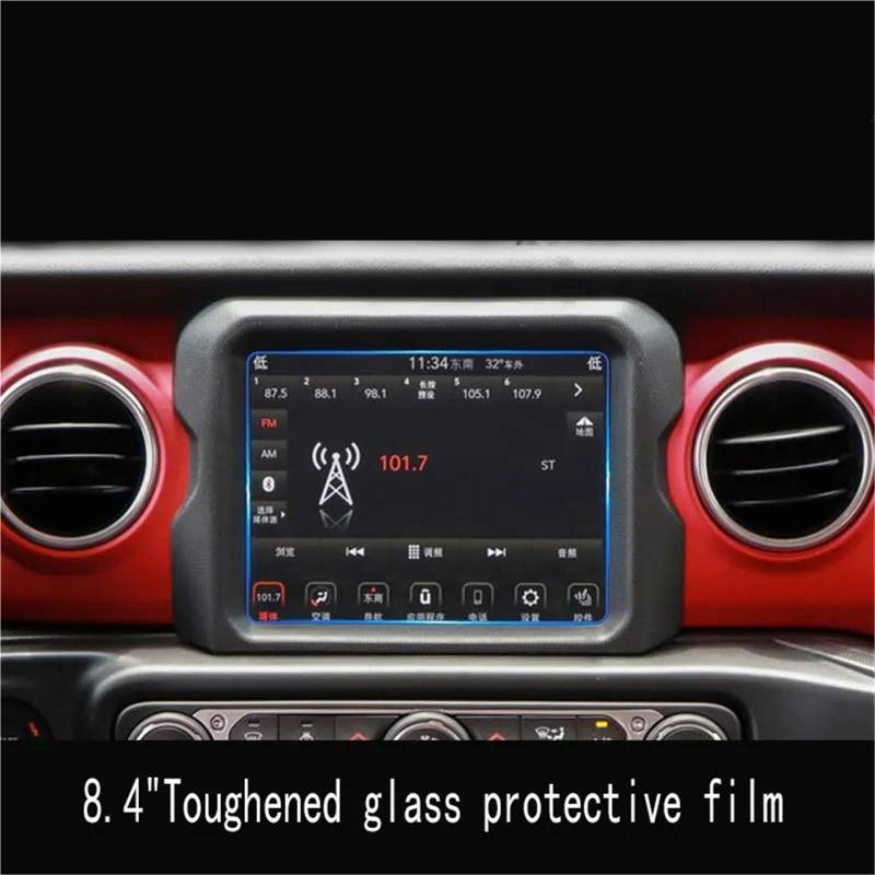 GPS-Displayschutz Für Jeep Für Wrangler JL 2018 Auto GPS Navigation Auto In-Dash Screen Schutz 8,4 "Gehärtetem HD Klar Glas Screen Protector Displayschutzfolie von DUDUYANG