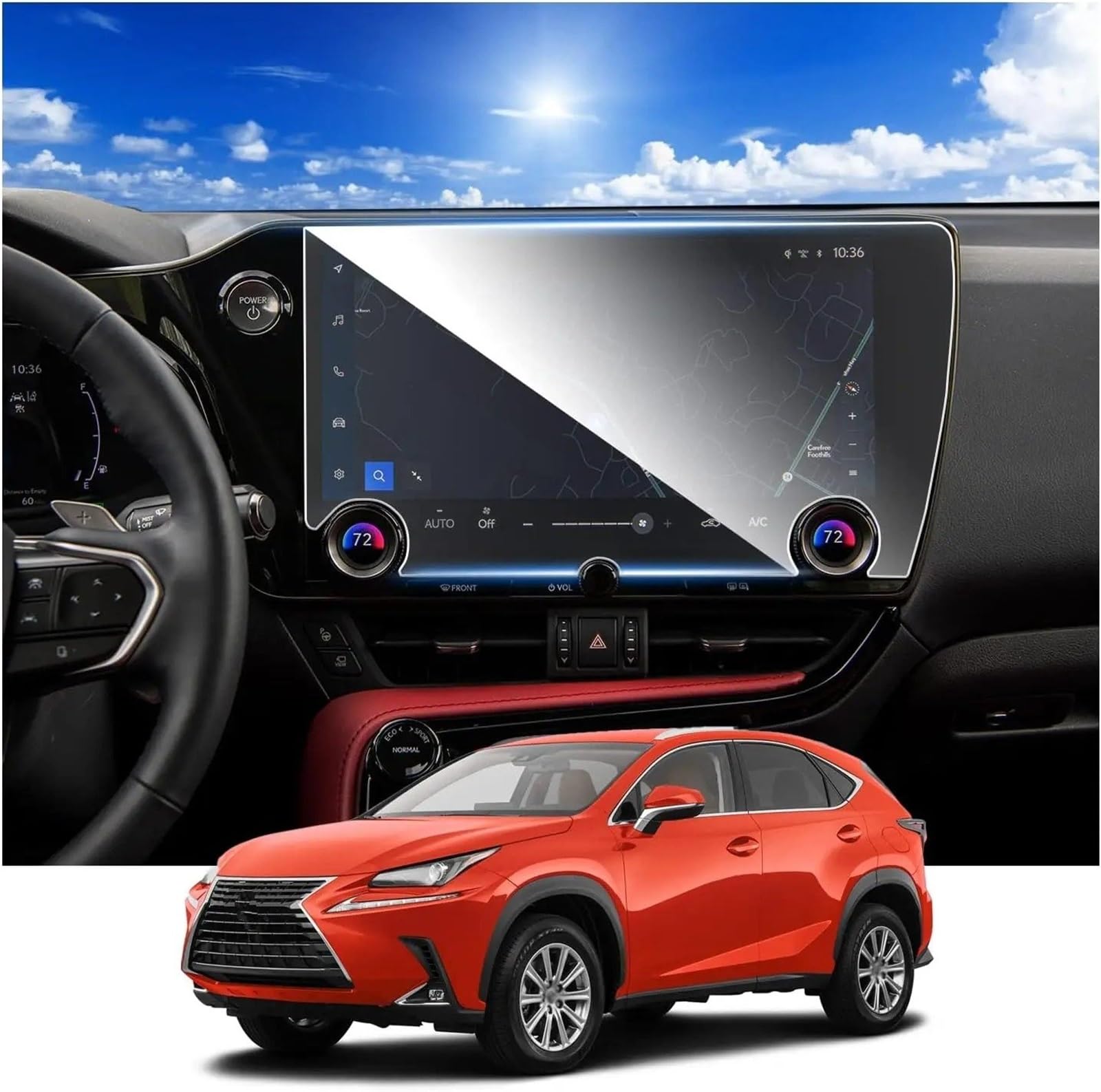 GPS-Displayschutz Für Lexus NX Für NX450H Für NX350 Für NX250 Für NX350H 2022 14 Zoll LCD GPS Navigation Gehärtetem Glas Touch Screen Schutz Film Displayschutzfolie von DUDUYANG