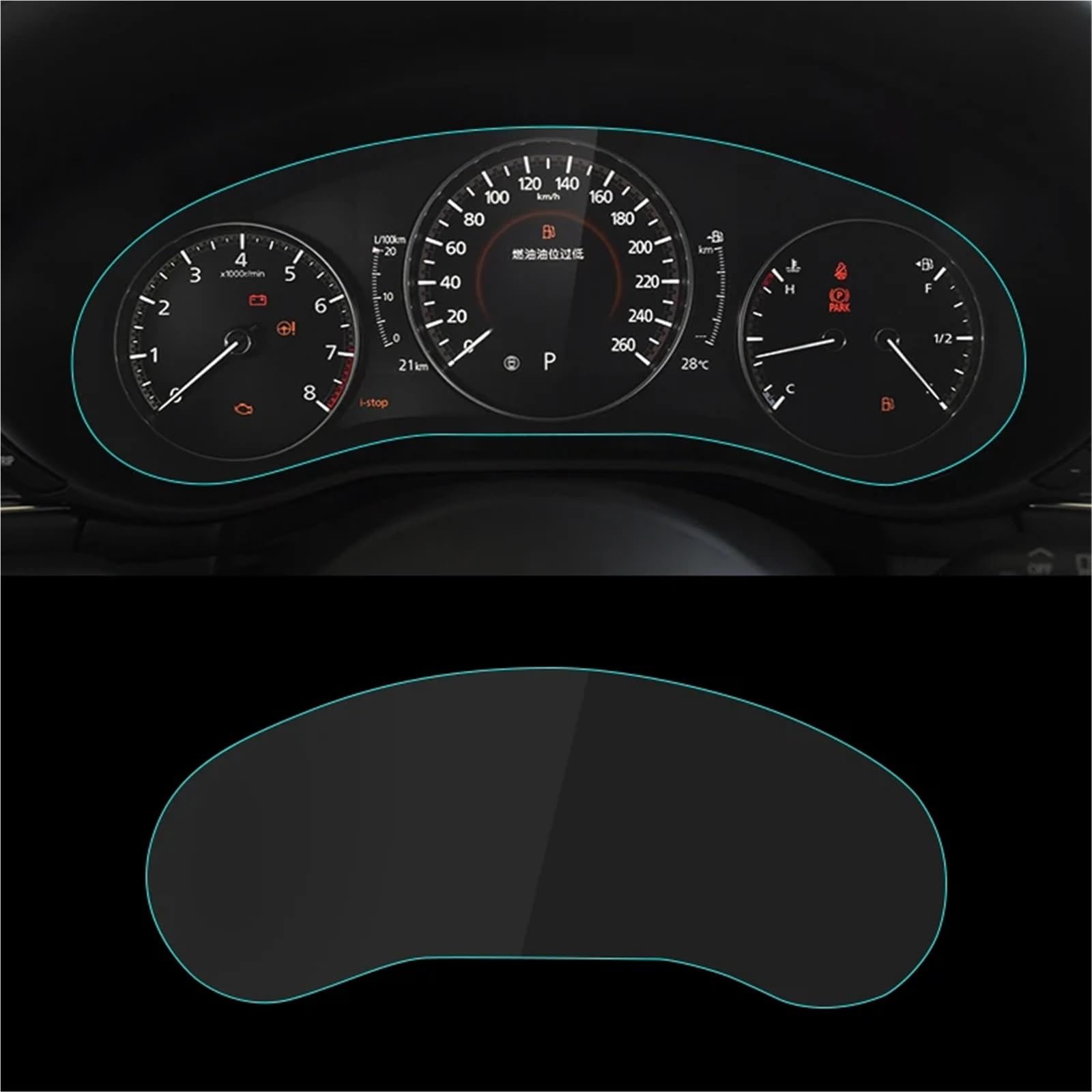 GPS-Displayschutz Für Mazda 3 BP Für Axela Für CX30 Für CX 30 2019 2020 2021 2022 2023 2024 Gehärtetes Glas Navigation Bildschirm Film TPU Dashboard Trim Abdeckung Displayschutzfolie(Dashboard TPU fil von DUDUYANG