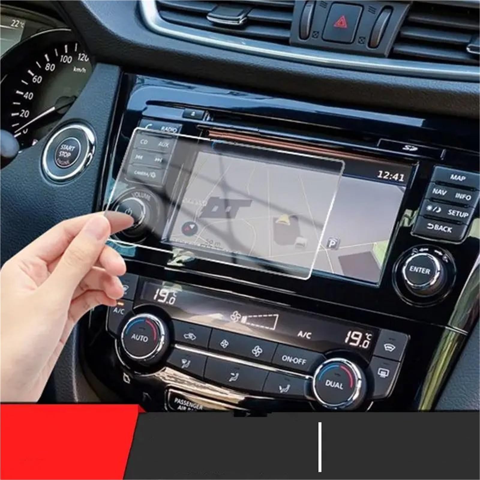 GPS-Displayschutz Für Nissan Für Qashqai Für J11 Für X-Trail Für T32 2015 2016-2018 Innen Zubehör GPS Bildschirm Film Auto Navigation Gehärtetes Glas Screen Protector Displayschutzfolie von DUDUYANG