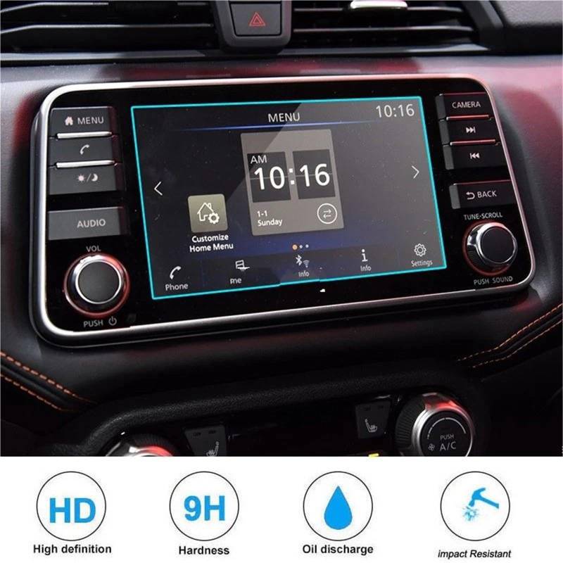 GPS-Displayschutz Für Nissan Für Versa 2020 2021 Auto GPS Navigation Gehärtetem Glas Display-schutzfolie Aufkleber Auto Zugang Auto Screen Protector Displayschutzfolie(155x81mm) von DUDUYANG