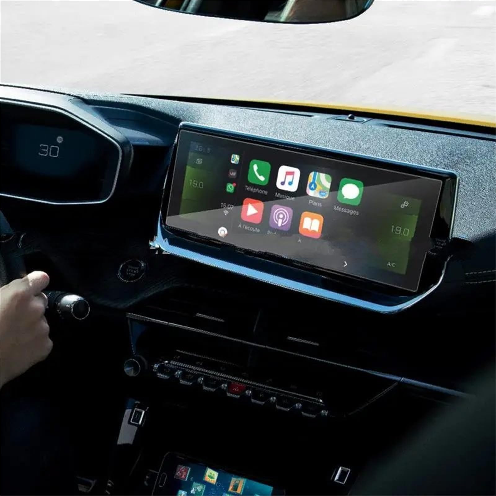 GPS-Displayschutz Für Peugeot 208 Für E208 2020 2021 2022 10 Zoll Auto Infotainment GPS Navigation Media Touch Screen Protector Gehärtetes Glas Displayschutzfolie von DUDUYANG