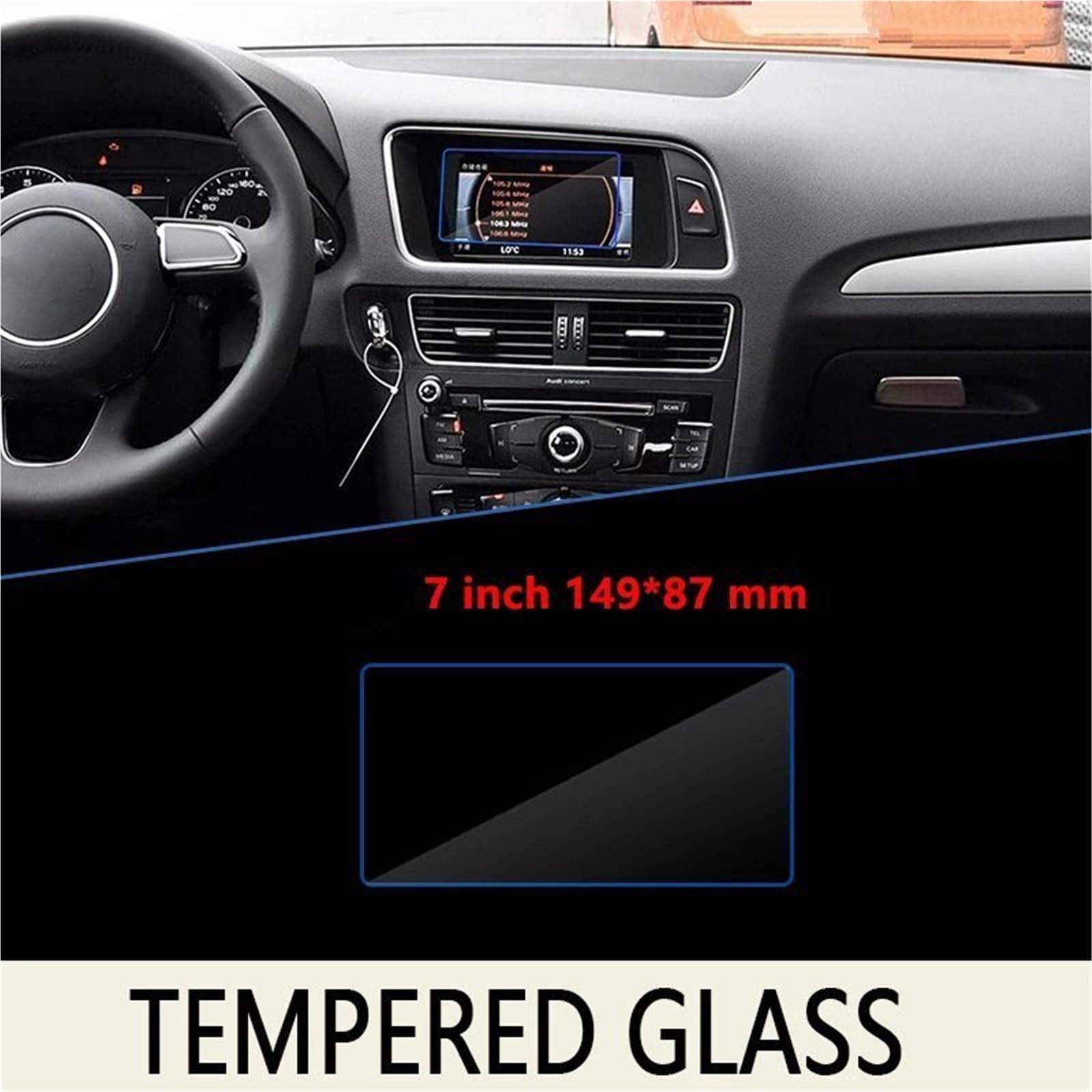 GPS-Displayschutz Für Q5 Für 8R 2009 2010 2011 2012 2013 2014 2015 2016 Auto Navigation GPS Anti-Fingerprint Film Full Screen Protector Gehärtetes Glas Zubehör Displayschutzfolie(7 inch) von DUDUYANG