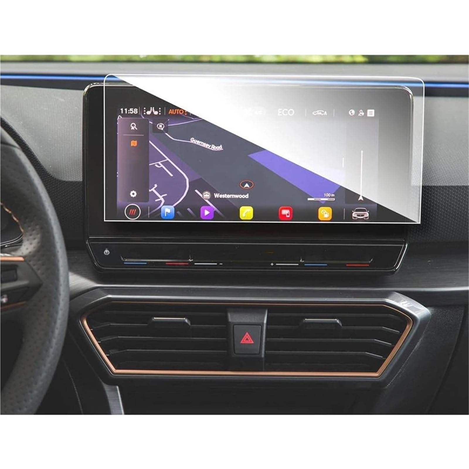 GPS-Displayschutz Für Sitz Für Leon Für MK4 Für Kreuz/Cupra Für Formentor 2020 2021 2022 10 Zoll GPS Navigation Gehärtetem Glas Touch Screen Schutz Film Displayschutzfolie von DUDUYANG