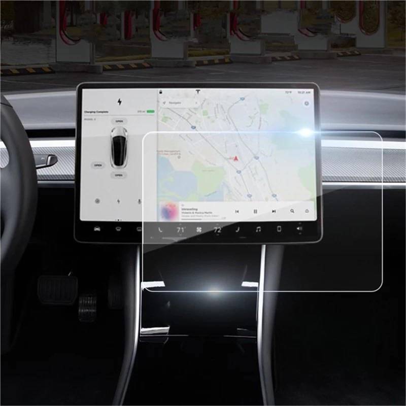 GPS-Displayschutz Für Tesla Für Modell 3 Für Modell 3 / Y 2021 Zubehör Navigator Touch Display HD Film 15 Zoll Auto Bildschirm Gehärtetes Glas Schutz Film Displayschutzfolie(Anti-Blu-ray 15Inch) von DUDUYANG