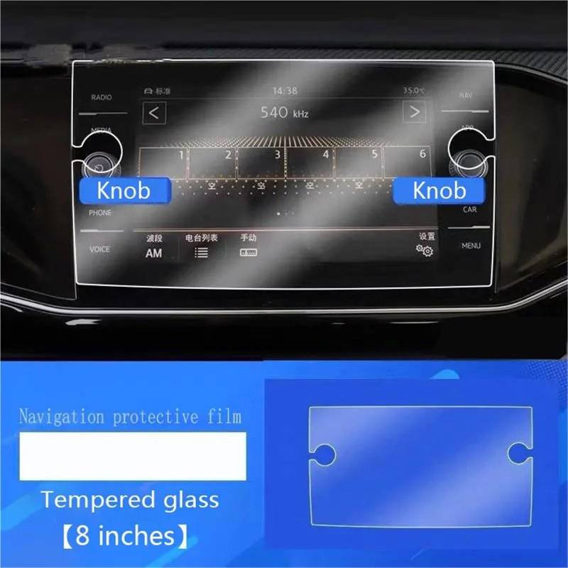 GPS-Displayschutz Für VW Für T-ROC 2018 2019 2020 Gehärtetes Glas Auto Navigation Screen Protector LCD Display Film Dashoard Panel Abdeckung Displayschutzfolie(8 inch with Hole) von DUDUYANG