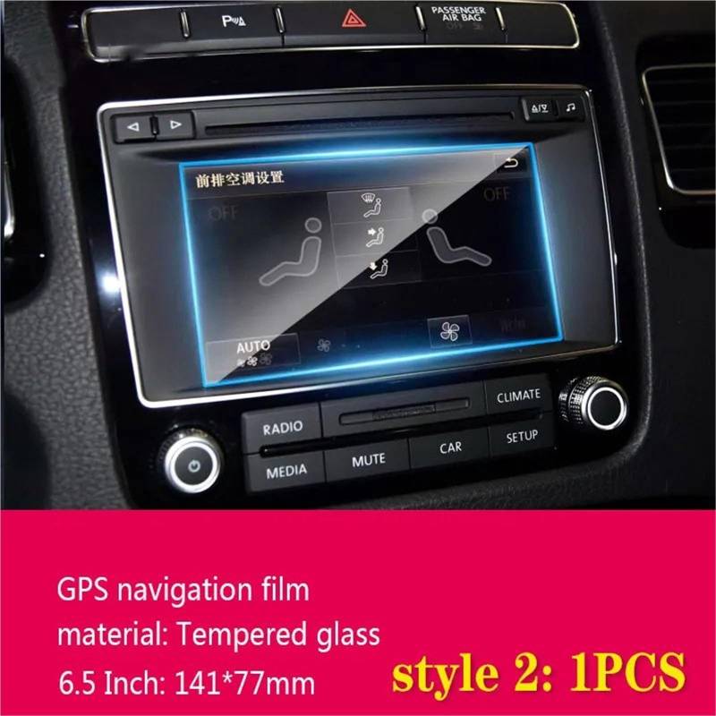 GPS-Displayschutz Für VW Für Touareg 2011 2012 2013 2014 2015-2018 Auto GPS-Navigationsfolie LCD-Bildschirm Gehärtetes Glas Schutzfolie Anti-Kratz-Folie 6,5 8 Zoll Displayschutzfolie(6.5 inch 1PCS) von DUDUYANG