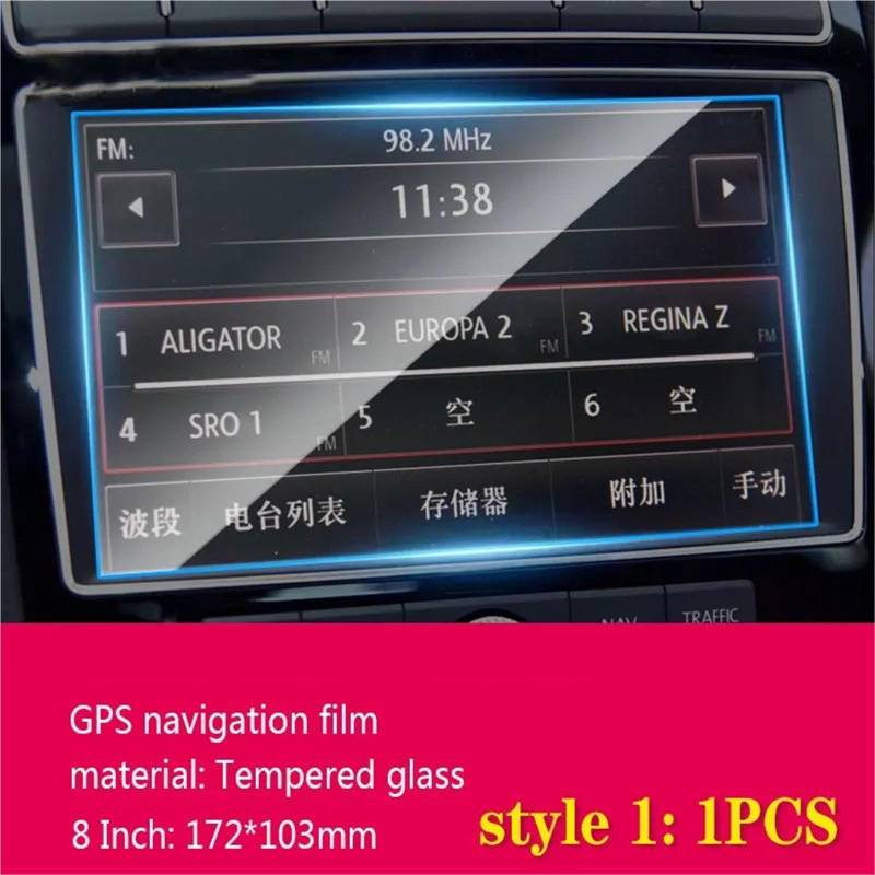 GPS-Displayschutz Für VW Für Touareg 2011 2012 2013 2014 2015-2018 Auto GPS-Navigationsfolie LCD-Bildschirm Gehärtetes Glas Schutzfolie Anti-Kratz-Folie 6,5 8 Zoll Displayschutzfolie(8 inch 1PCS) von DUDUYANG