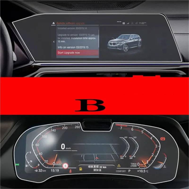 GPS-Displayschutz Für X5 Für X6 Für X7 Für G05 Für G06 Für G07 2019 2020 Gehärtetes Glas Auto GPS Navigation Screen Protector Film Auto Zubehör Displayschutzfolie(High Match 1 Set) von DUDUYANG