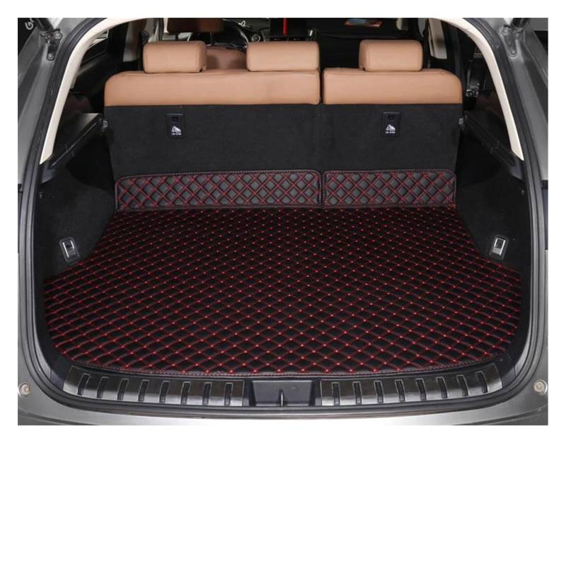 Kofferraum Schutzmatte Kofferraumwanne Set Für Lexus Für Nx Nx200t Nx300h Auto Kofferraum Matte Cargo-Liner 2014 2015 2016 2017 2018 2019 Leder Teppich Teppich Gepäck(Black red 1) von DUDUYANG