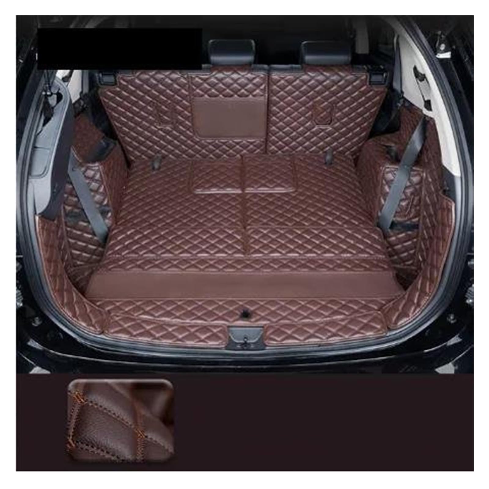 Kofferraum Schutzmatte Kofferraumwanne Set Für Mitsubishi Für Outlander 4WD 2WD 2013 2014 2015 2016 2017 2018 2019 2020 2021 Leder Kofferraummatte Matten Teppich Teppich Zubehör(D) von DUDUYANG