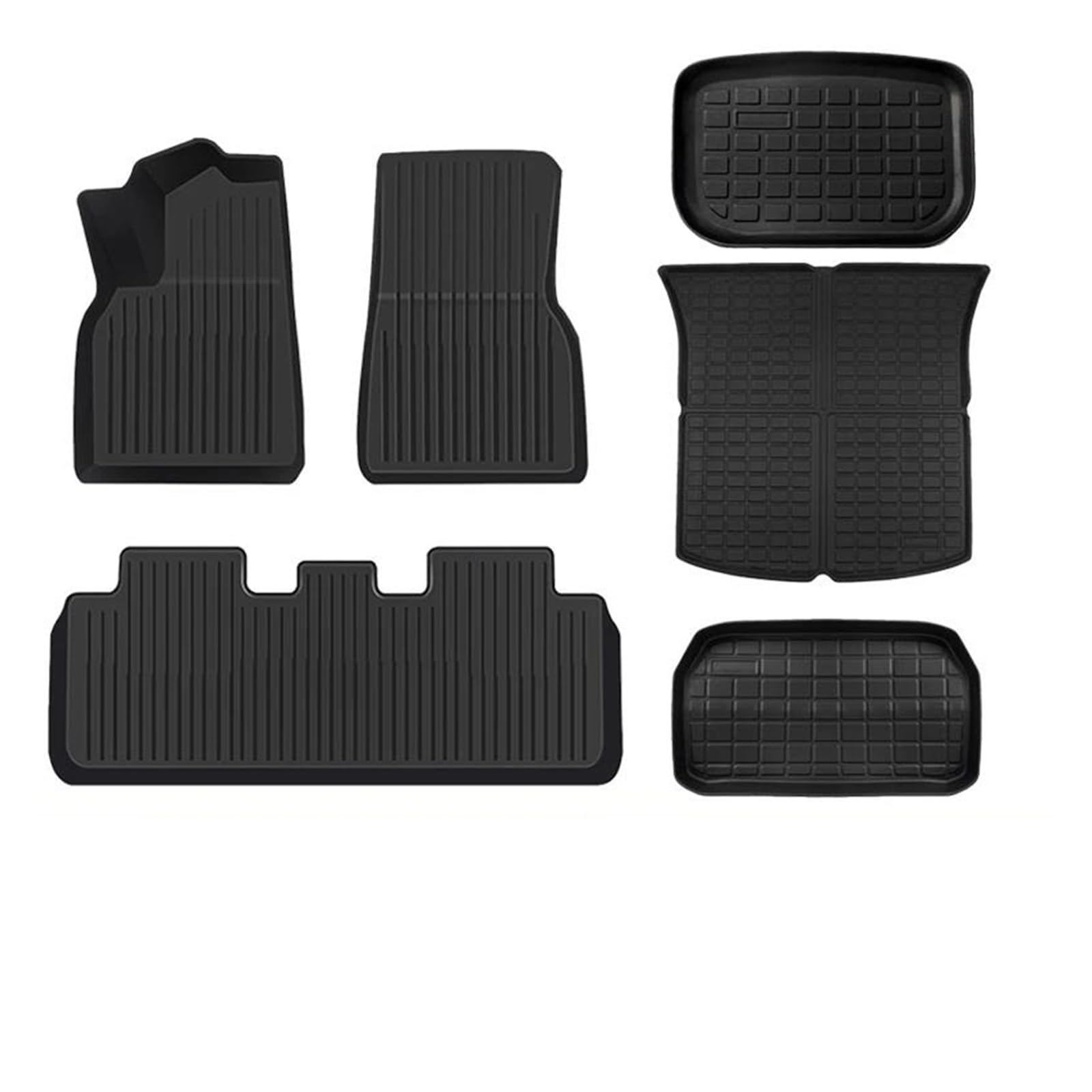 Kofferraum Schutzmatte Kofferraumwanne Set Für Tesla Neu Für Modell Y 2024 Vordere Und Hintere Kofferraummatte TPE Cargo Liner Teppich wasserdichte Wetterfeste Pads(6pcs) von DUDUYANG