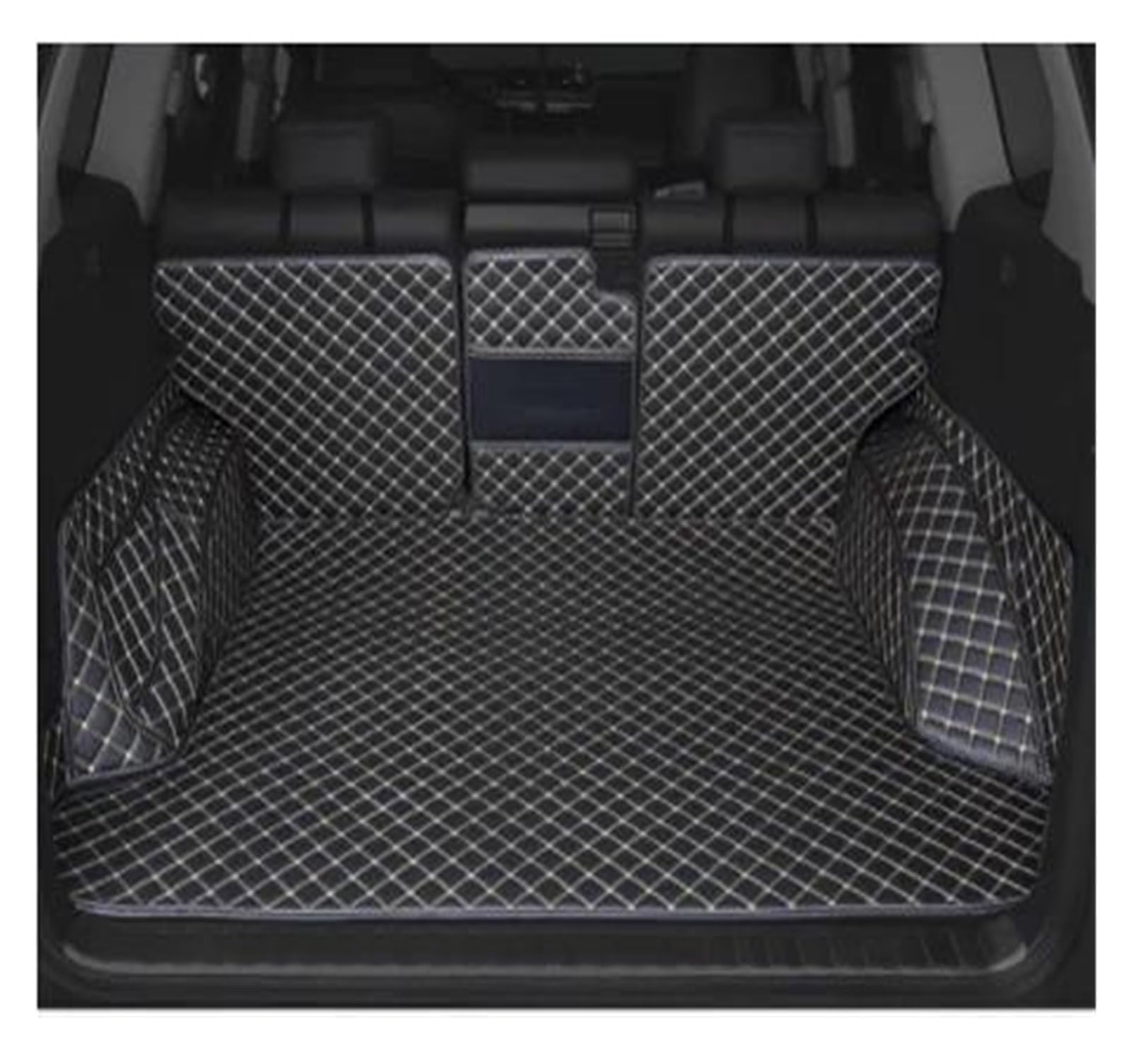 Kofferraum Schutzmatte Kofferraumwanne Set Für Toyota Für Prado 150 2010 2011 2012 2013 2017 2018 Kofferraummatte Anti-Schmutz-Schutzschale Cargo-Liner Zubehör Styling(Black beige,A) von DUDUYANG