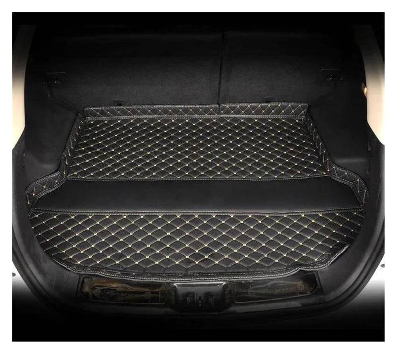 Kofferraum Schutzmatte Kofferraumwanne Set Für Volvo Für XC90 Fünfsitzer 2010-2019 2020 2021 2022 2023 Cargo Liner Teppich Innenzubehör Abdeckung High Side Custom Car Kofferraummatte(Black beige,No von DUDUYANG