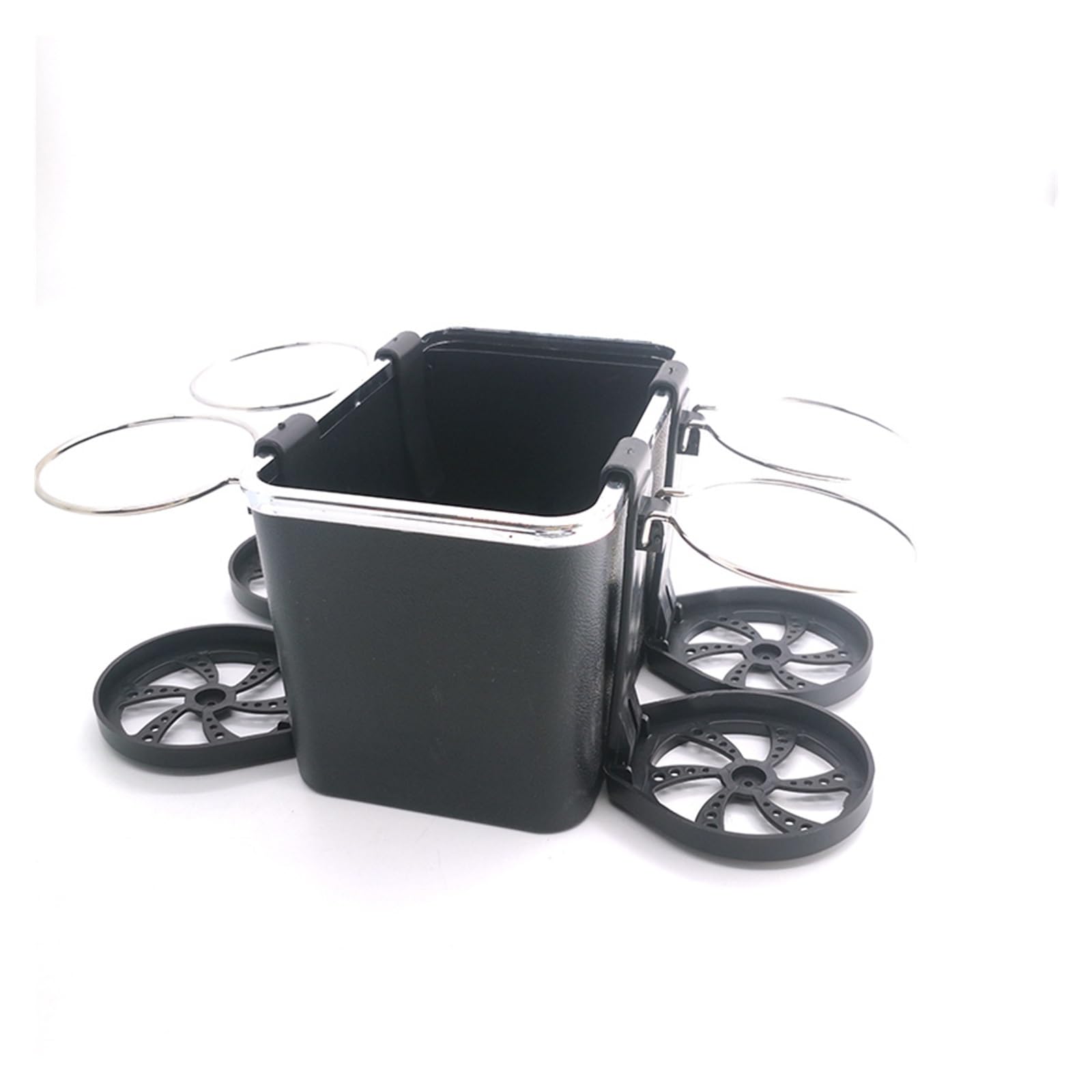 Auto-Armlehnenbox Multifunktions-Aufbewahrungsbox fürs Auto, Armlehnen-Organizer, Auto-Innenraum, Verstauen und Aufräumen, Zubehör für Telefon, Taschentuchbecher, Getränkehalter(Black-4-CupHolder) von DUEYUU