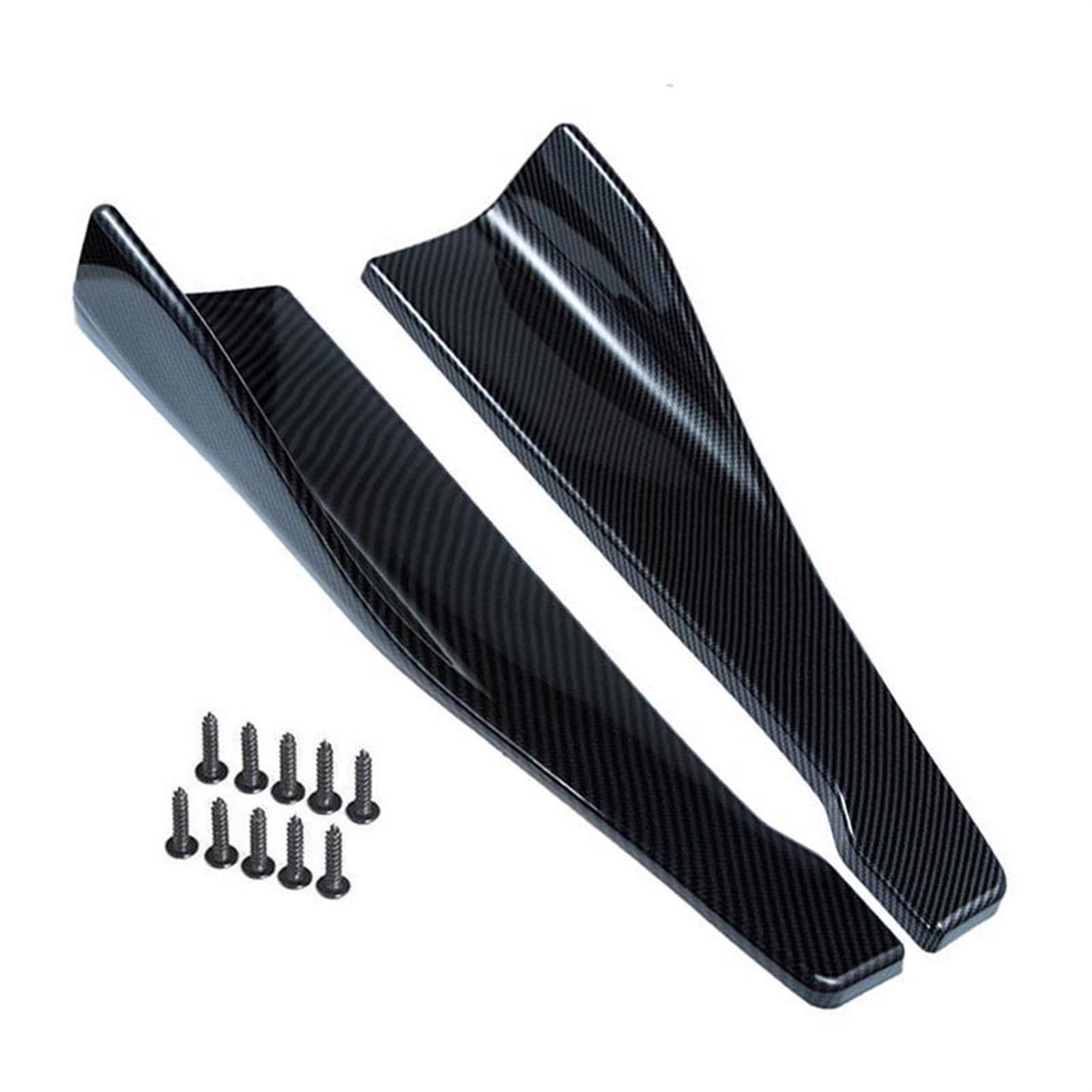 Auto-Seitenspoiler Universal 48CM Länge Auto Seitenschweller Stoßstange Spoiler Splitter Schutz Kratzer für BMW E90 für VW für Golf 5 6 Zubehör(Carbon) von DUEYUU