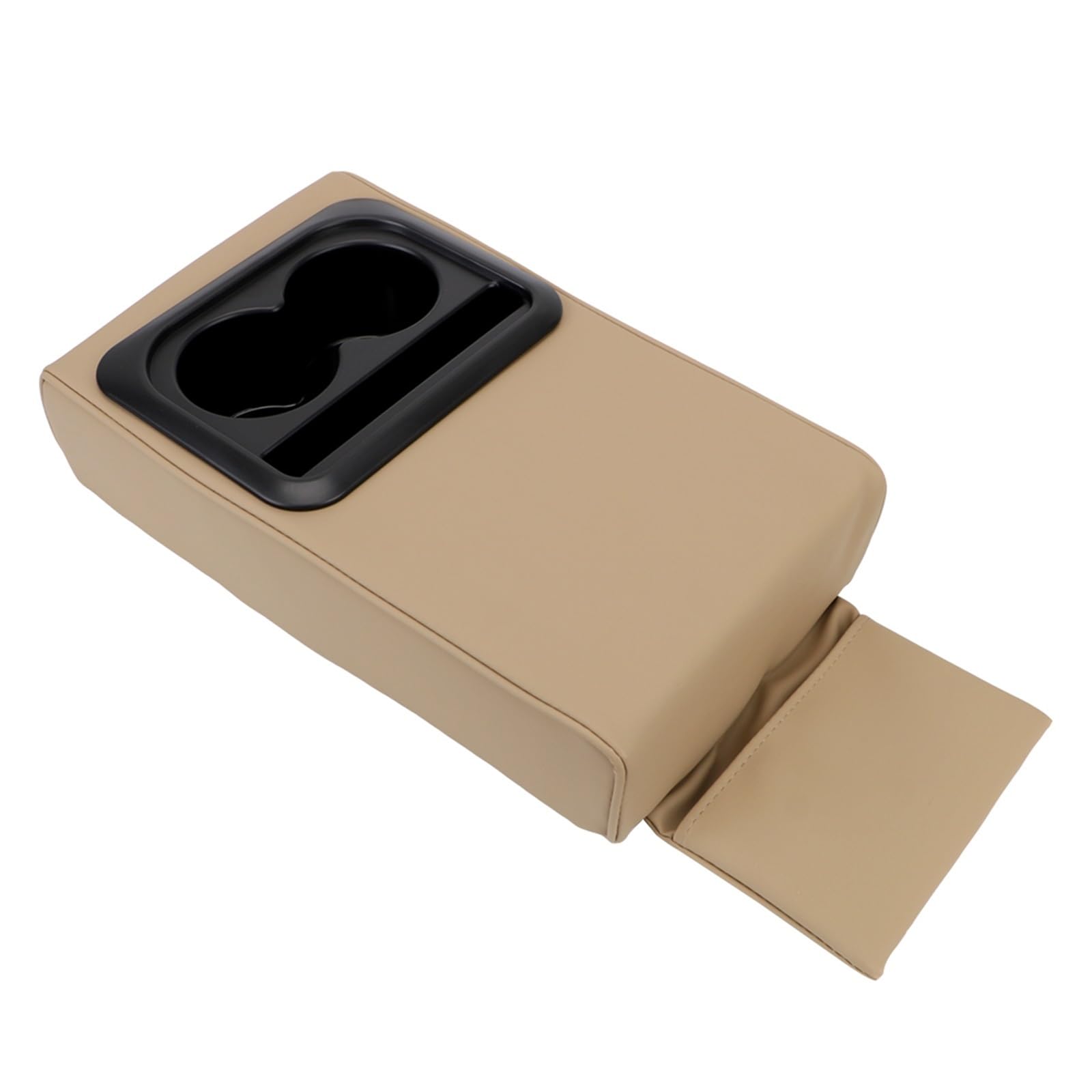 DUEYUU Auto-Armlehnenbox 1 STÜCK Auto Armlehnenpolster Autozubehör Hand Ellenbogenstütze Kissenbox Anti-Müdigkeit Für Mit Getränkehalter Armlehne Aufbewahrungsbox(Beige) von DUEYUU