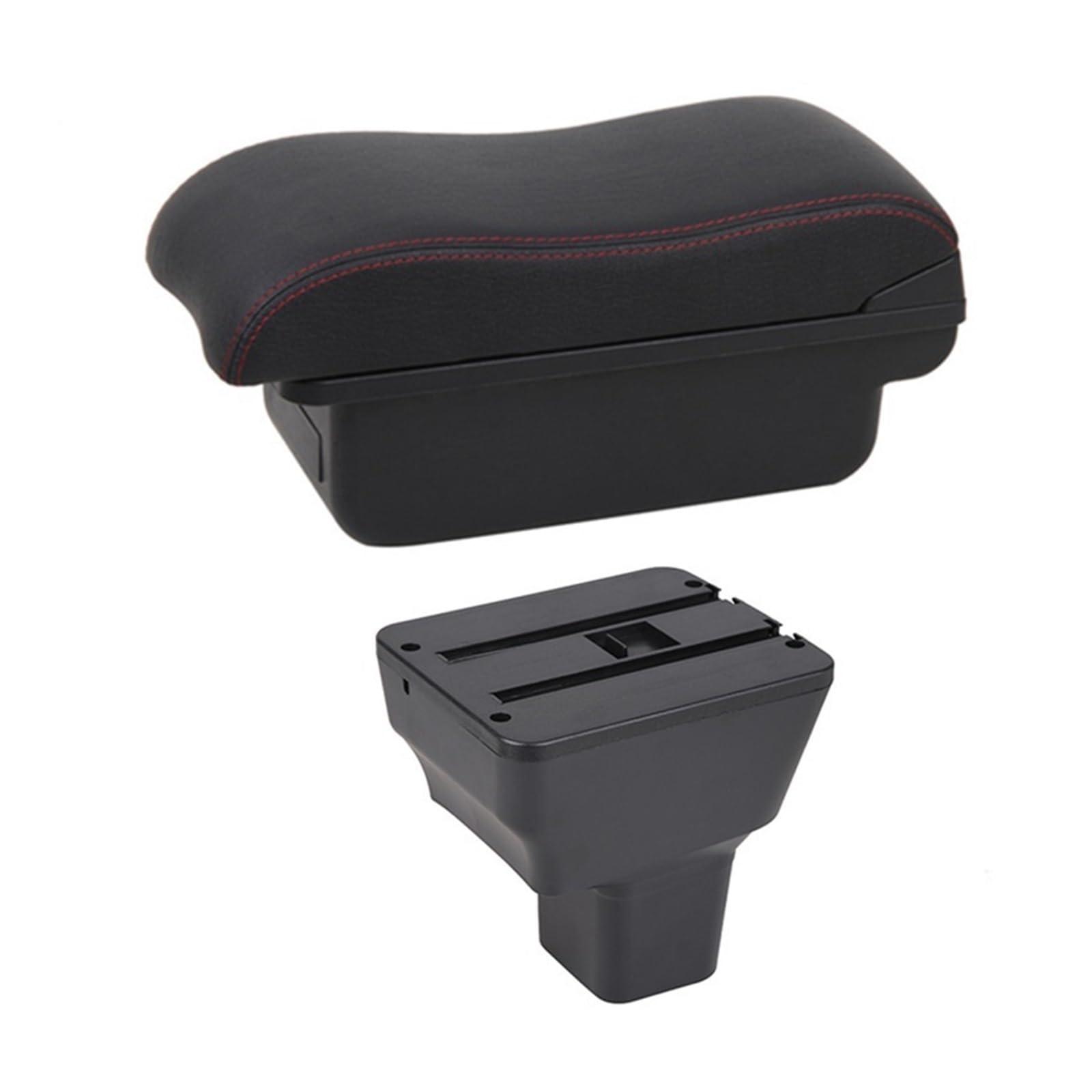 DUEYUU Auto-Armlehnenbox Auto Armlehne Box für Nissan für Kicks 2016-2021 Hand Arm Rest Center Console Storage USB Retrofit Teile Zubehör(B2 Red Line) von DUEYUU