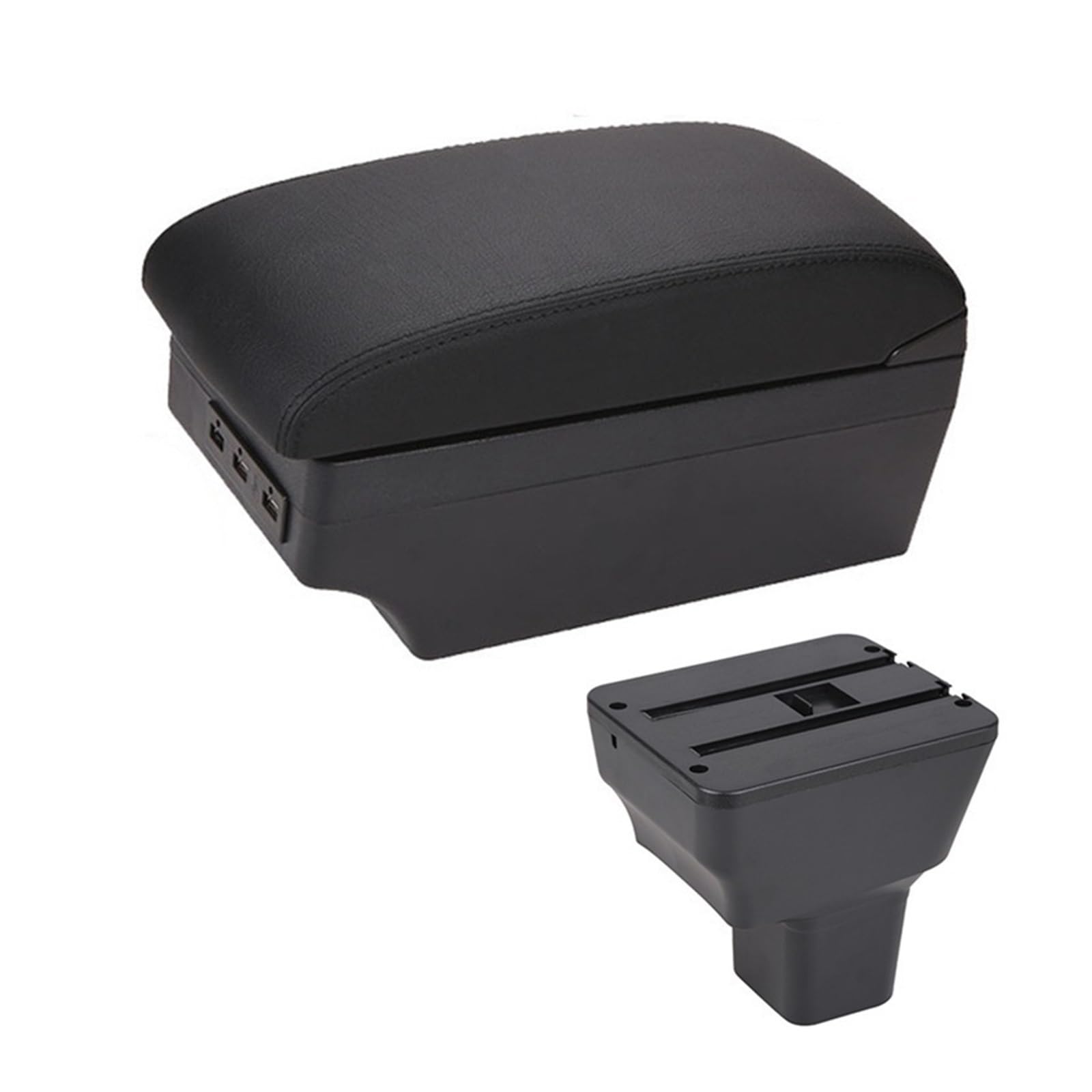 DUEYUU Auto-Armlehnenbox Auto Armlehne Box für Nissan für Kicks 2016-2021 Hand Arm Rest Center Console Storage USB Retrofit Teile Zubehör(E1 Black Line) von DUEYUU