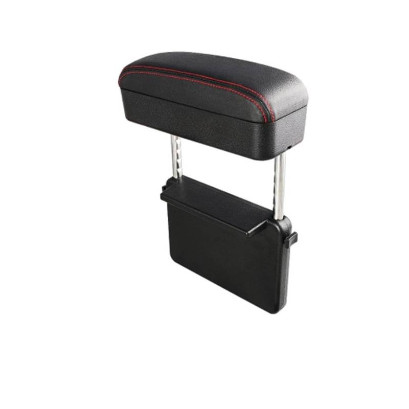 DUEYUU Auto-Armlehnenbox Auto Armlehne Universal Arm Rest Box Organizer Zubehör Lagerung PU Leder Ellenbogen Unterstützung Kissen Einstellbare Höhe Auto Ellenbogen(Schwarz) von DUEYUU