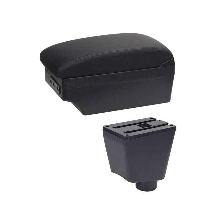 DUEYUU Auto-Armlehnenbox Auto-Armlehnenbox, Zubehör, Aufbewahrung, Nachrüstteile, Dual Layer USB-Ladefunktion, für Renault für Clio 4 für Renault für Captur für Clio 3 III IV(A2 Black line 7USB) von DUEYUU