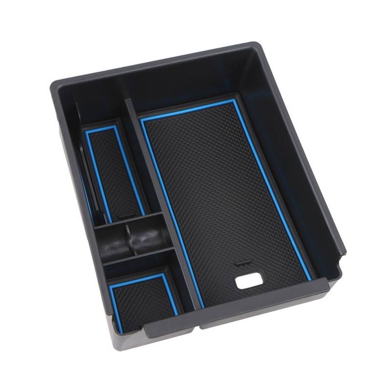 DUEYUU Auto-Armlehnenbox Auto-Mittelarmlehne Aufbewahrungsbox Halter für Hyundai für Tucson NX4 2021 2022 Center Console Organizer Aufräumen Zubehör(Blau) von DUEYUU