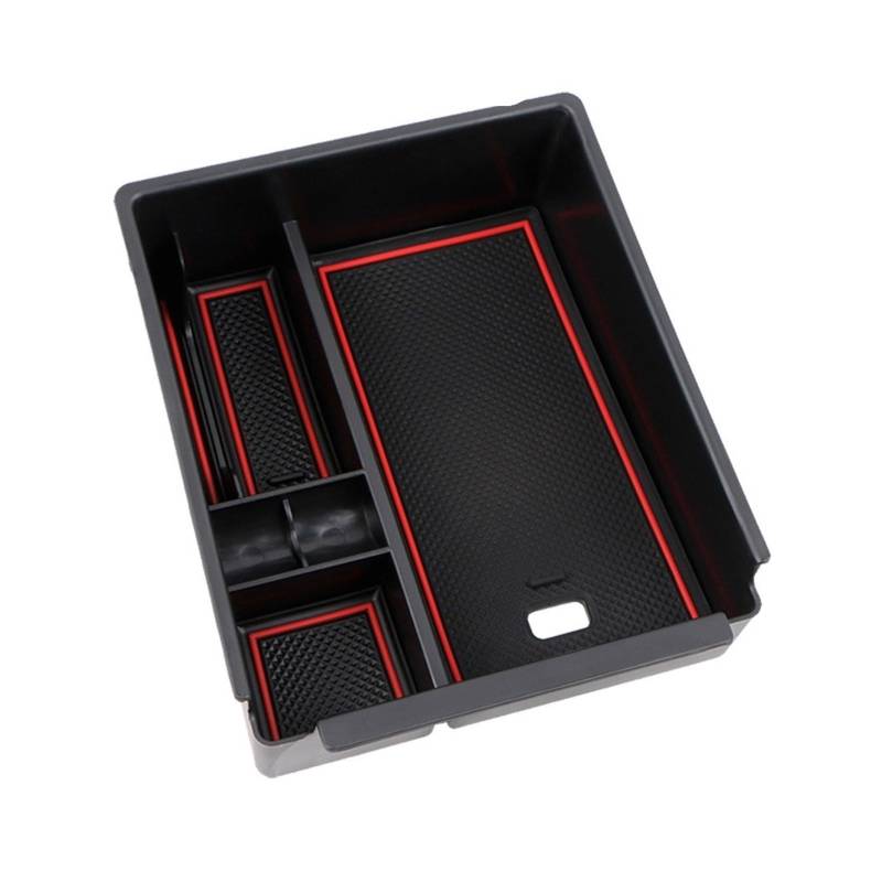 DUEYUU Auto-Armlehnenbox Auto-Mittelarmlehne Aufbewahrungsbox Halter für Hyundai für Tucson NX4 2021 2022 Center Console Organizer Aufräumen Zubehör(Rot) von DUEYUU