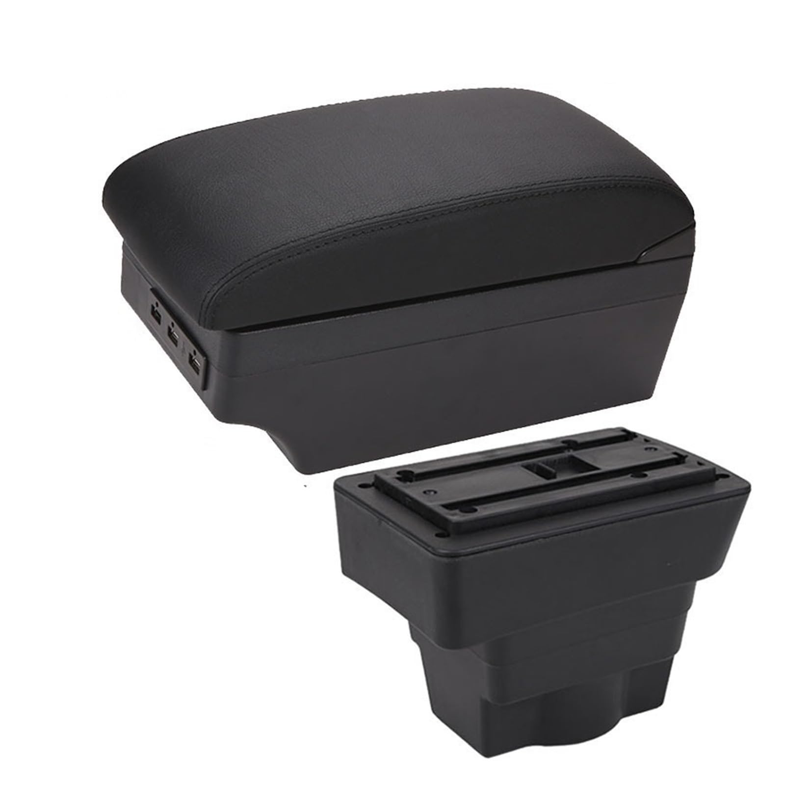 DUEYUU Auto-Armlehnenbox Für Opel für Astra Armlehne Box Nachrüstteile Für Opel für Astra Auto Armlehne Center Storage Box Innendetails Autozubehör USB(A2 Black line 7USB) von DUEYUU