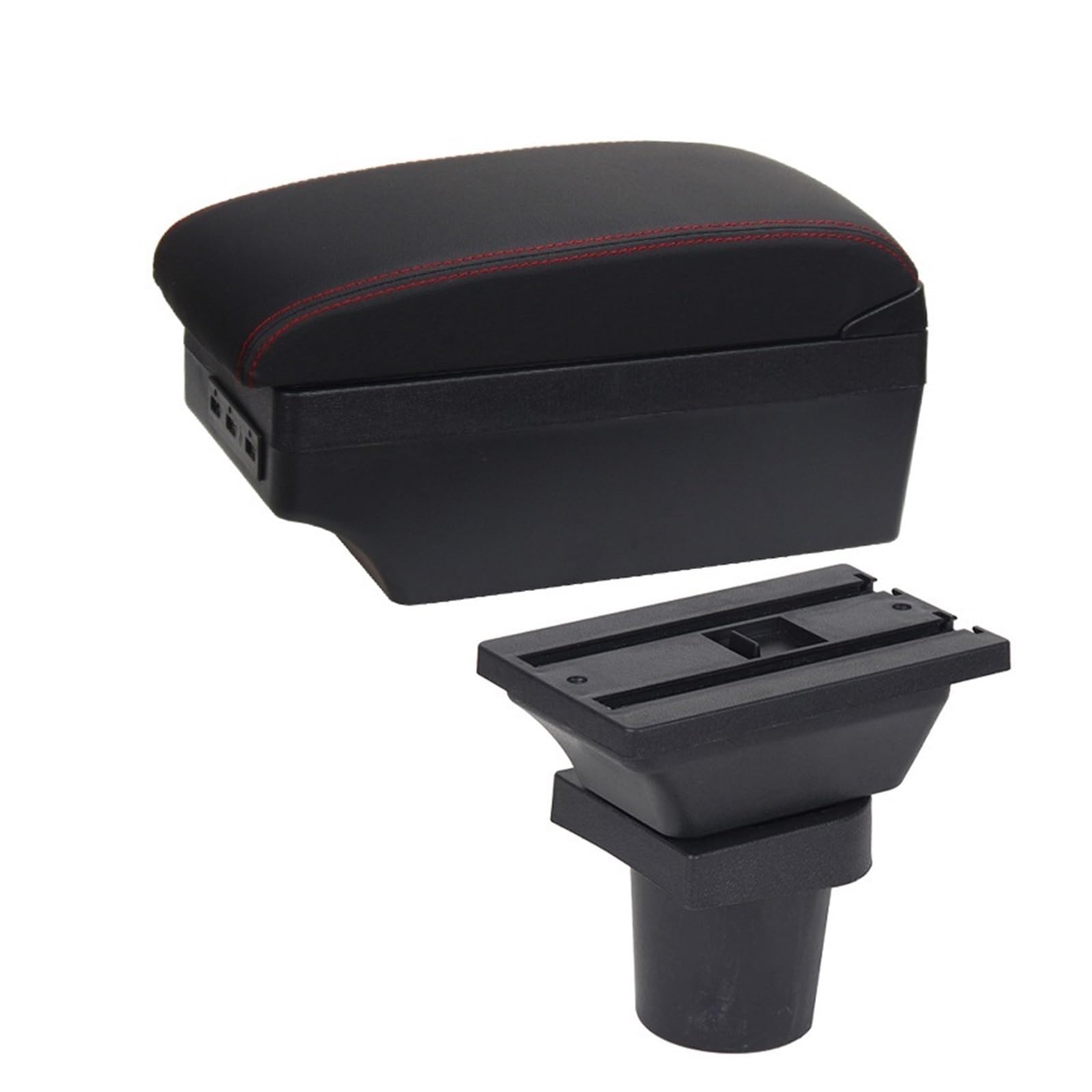 DUEYUU Auto-Armlehnenbox Für Toyota Urban für Cruiser Armlehne für Toyota Ist Armlehne Box Center Konsole Zubehör Innen Details Tasse Halter USB Lade(A1 Black red 7USB) von DUEYUU