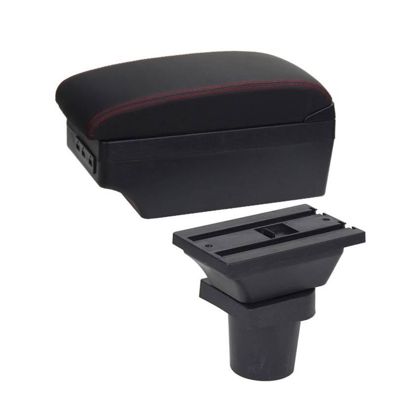 DUEYUU Auto-Armlehnenbox Für Toyota Urban für Cruiser Armlehne für Toyota Ist Armlehne Box Center Konsole Zubehör Innen Details Tasse Halter USB Lade(A1 Black red 7USB) von DUEYUU