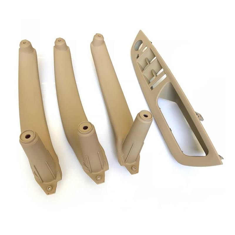 DUEYUU Auto-Innentürgriffe Für BMW X5 X6 E70 E71 E72 2007-2013 Innentür-Armlehne rechts, Leder-Zuggriff, komplettes Set(RHD Beige 4pcs) von DUEYUU