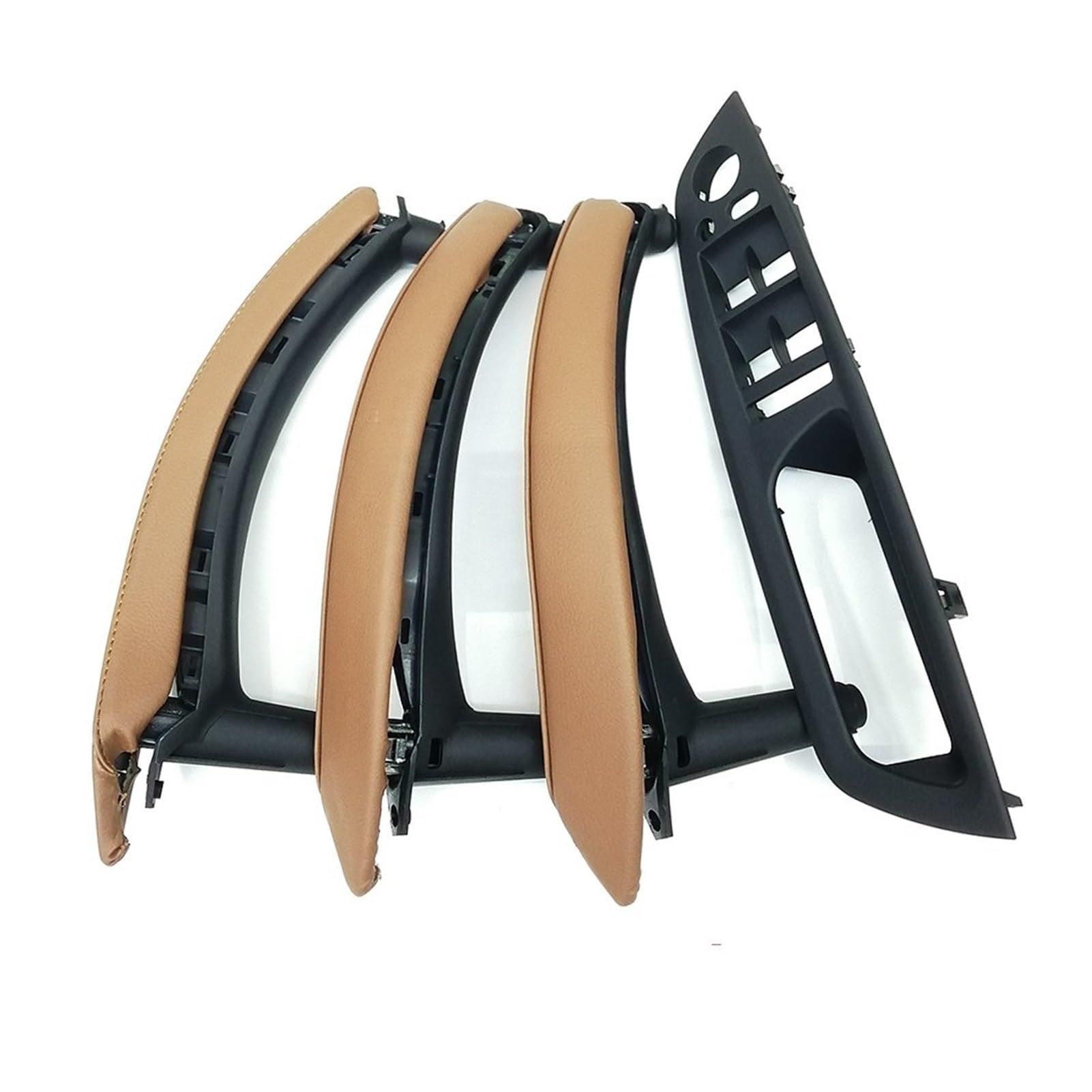 DUEYUU Auto-Innentürgriffe Für BMW X5 X6 E70 E71 E72 2007-2013 Innentür-Armlehne rechts, Leder-Zuggriff, komplettes Set(RHD Brown 7pcs) von DUEYUU