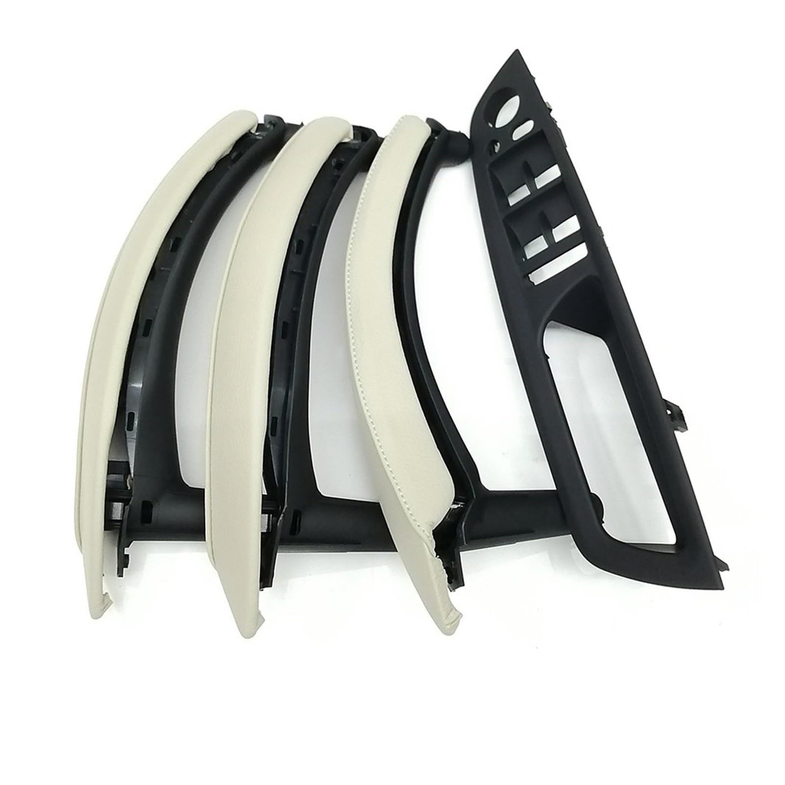 DUEYUU Auto-Innentürgriffe Für BMW X5 X6 E70 E71 E72 2007-2013 Innentür-Armlehne rechts, Leder-Zuggriff, komplettes Set(RHD Creamy 7pcs) von DUEYUU