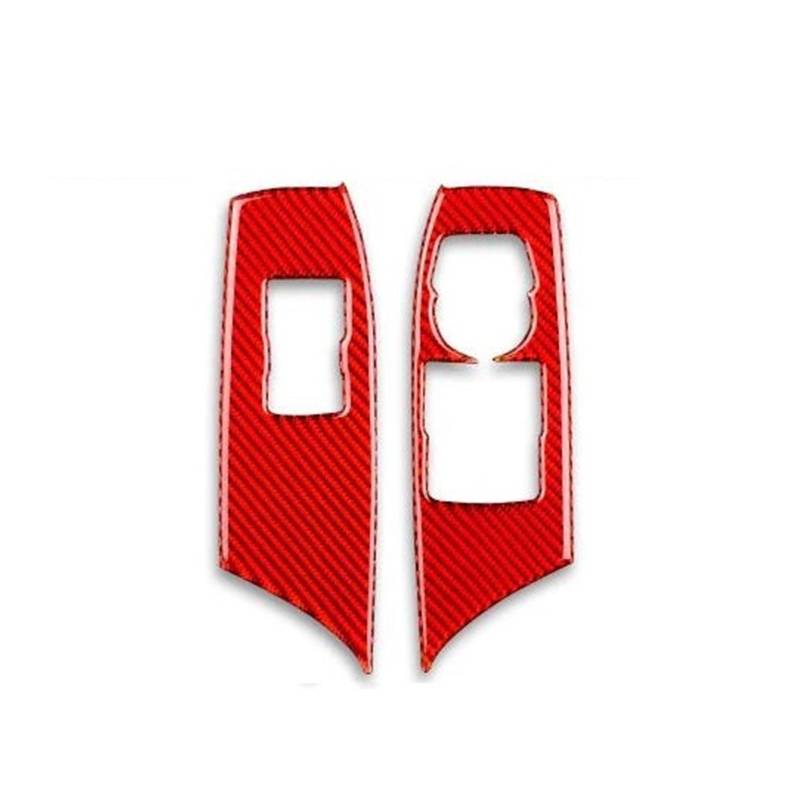 Zierleiste Mittelkonsole Auto Fensterheber Für Schalter Knopf Panel Abdeckung Aufkleber Carbon Look Trim Zubehör Für Camaro 2016-2019(Rot,RHD) von DUEYUU