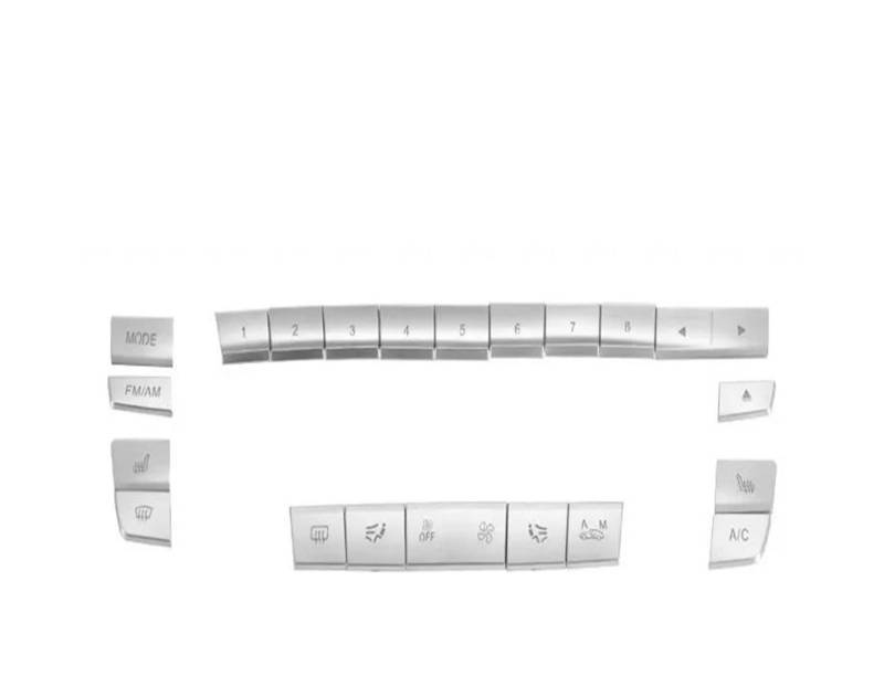 Zierleiste Mittelkonsole Mittelkonsole Klimaanlage Knöpfe Pailletten Dekoration Aufkleber Aufkleber ABS 21 Stück für F30 F32 F34 2013–2019(B) von DUEYUU