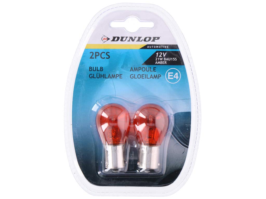 DUNLOP Fahrzeug Auto Beleuchtung 2-Wege Auto Lampen Set 12V BAU15S PY21W E4, 06141 von DUNLOP