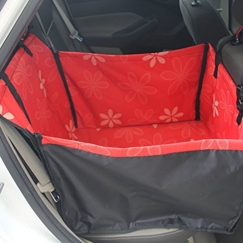 DUNSBY Hunde autositz Pet Carriers Hund Auto Sitzbezug Tragen for Hunde Katzen Matte Decke Hinten Zurück Hängematte Schutz transportin perro(Red) von DUNSBY