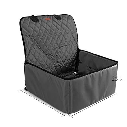 hunde autositz 2-in-1-wasserdichte Oxford-Haustierträger, Hunde-Autositzbezug, zusammenklappbare Hängemattenmatte, for Tragen von Hunden, Katzen, Transport, Sicherheitsgurt, Kissen(A-upgrade Black) von DUNSBY