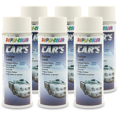 Dupli Color 6x 400 ml CAR'S Rallye-Lack Spraydose weiß glänzend [Hersteller-Nr. 385896] von DUPLI COLOR