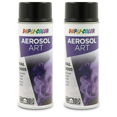 Dupli Color 2x 400ml Aerosol Art RAL 9005 tiefschwarz glänzend [Hersteller-Nr. 733123] von DUPLI COLOR