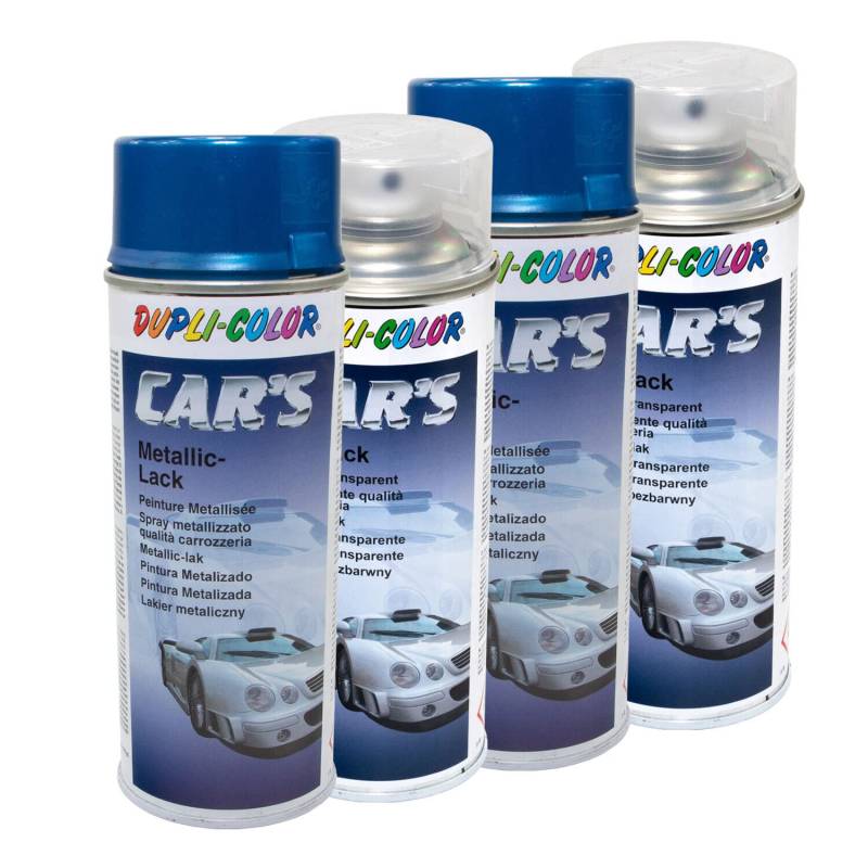 Lackspray Spraydose Cars Dupli Color 706837 blau azurblau metallic 2 X 400 ml + Klarlack 385858 2 X 400 ml von DUPLI_bundle