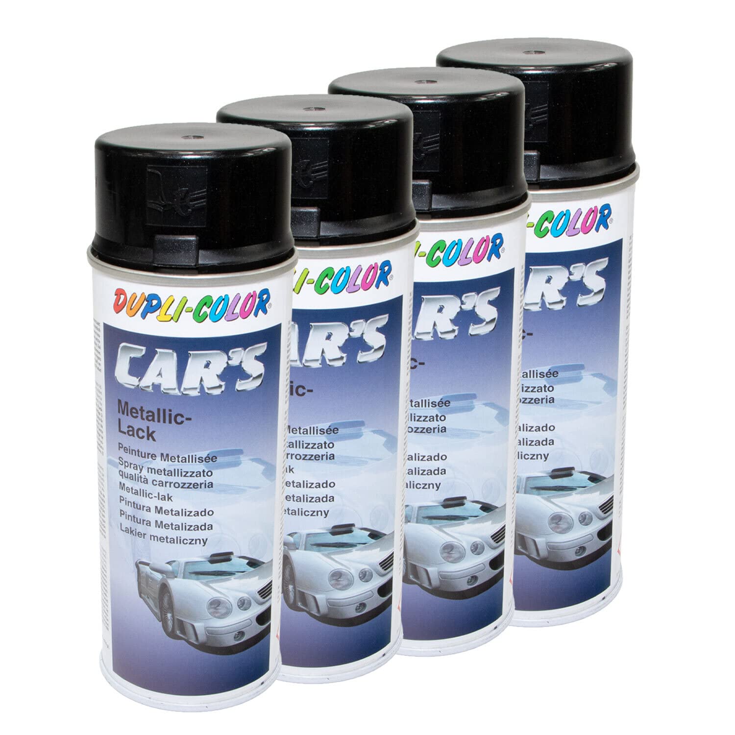 Lackspray Spraydose Sprühlack Cars Dupli Color 706875 schwarz metallic 4 X 400 ml von DUPLI_bundle