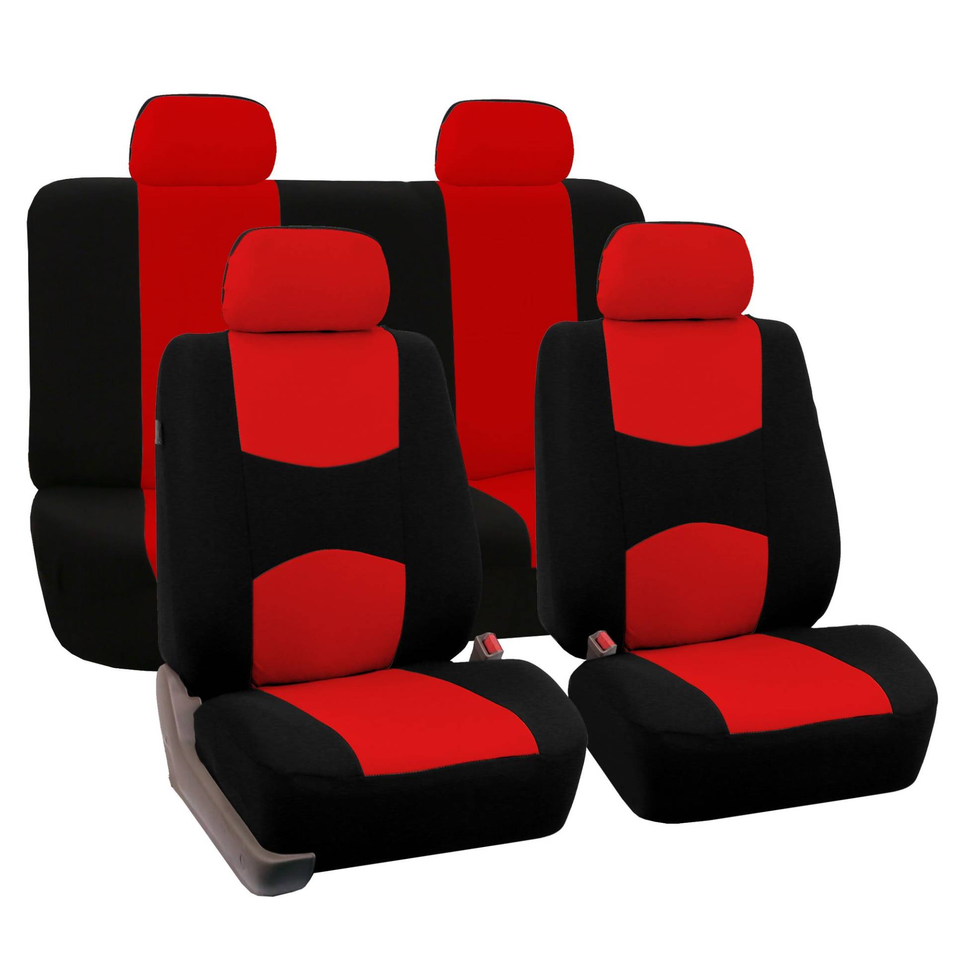 DURAGS Auto Sitzbezüge Sets für FIAT Panda 3 Series (Type 169) 2003-2012, Atmungsaktiv Verschleißfest Autositzbezüge, Kompletter Satz Sitzschoner, Waschbar Innenraum Zubehör,F Red von DURAGS