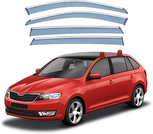 DURUP 4 Stück Auto Windabweiser für Skoda Rapid Spaceback NH1/2/3 2014-2023, Auto Vorne Hinten Fenster Windabweiser Regenschutz Auto Fenster Zubehör von DURUP