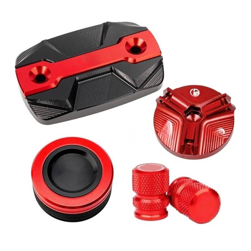 Bremsflüssigkeitsdeckel Für Y&amaha Für MT03 Für YZF R3 Für MT-03 Motorrad Zubehör Vorne Hinten Brems Flüssigkeit Reservoir Caps Öl Füllstoff(Color-2) von DUSHUO