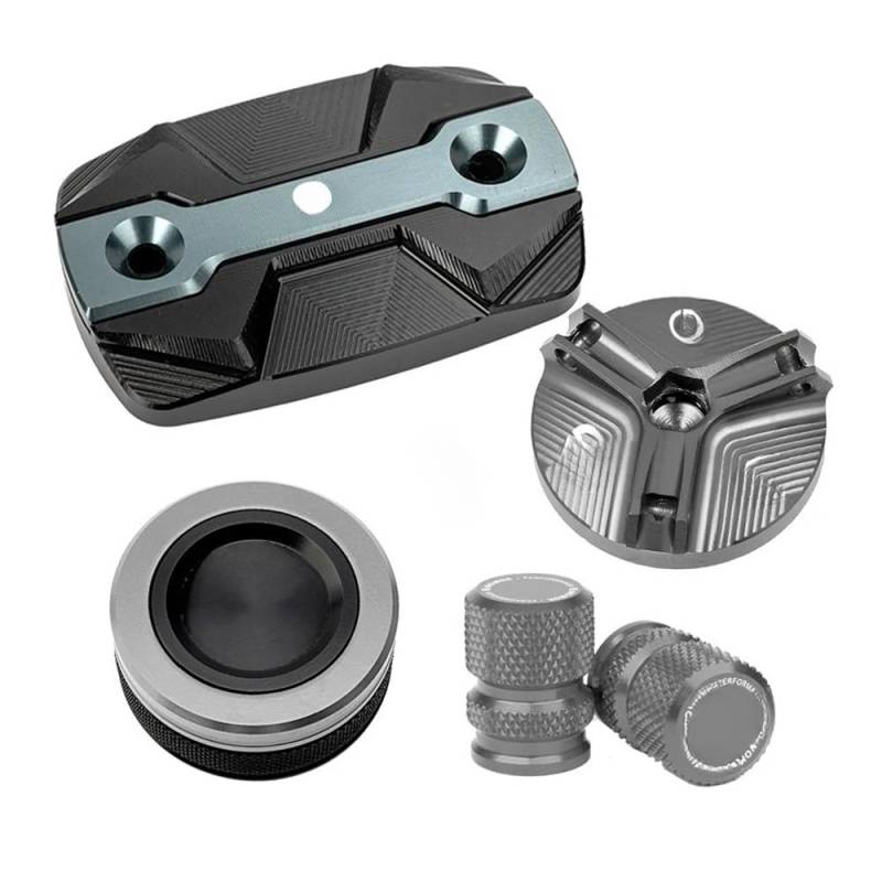 Bremsflüssigkeitsdeckel Für Y&amaha Für MT03 Für YZF R3 Für MT-03 Motorrad Zubehör Vorne Hinten Brems Flüssigkeit Reservoir Caps Öl Füllstoff(Color-5) von DUSHUO