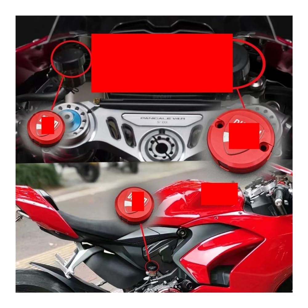 Bremsflüssigkeitsdeckel Ölpumpe Hauptzylinrckel Teile Motorrad Vorne Hinten Bremsflüssigkeitsbehälter Für D&ucati Für Multistrada 1200 2010-2017(Color-1) von DUSHUO