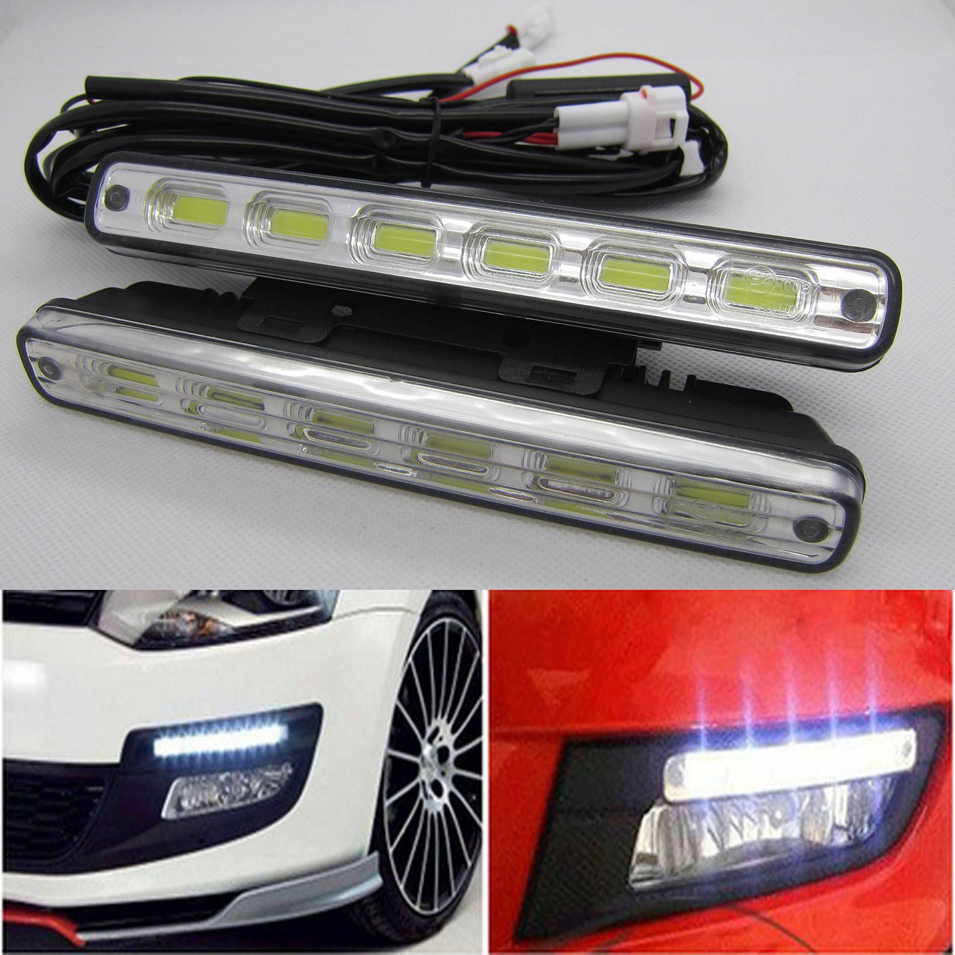 KIT 6COB LED Tagfahrlicht Auto Lampe DRL TFL Weiß 6000K E-Prüfzeichen E4 RL 0087 von DUVERT