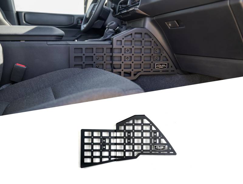 DV8 Offroad Mittelkonsole Molle Panels für Toyota Land Cruiser 2024 | MOLLE Panel Design | Mehrere Befestigungslösungen | M5 Pem Muttern für digitale Gerätehalterungen | Schwarze Pulverbeschichtung | von DV8 Offroad