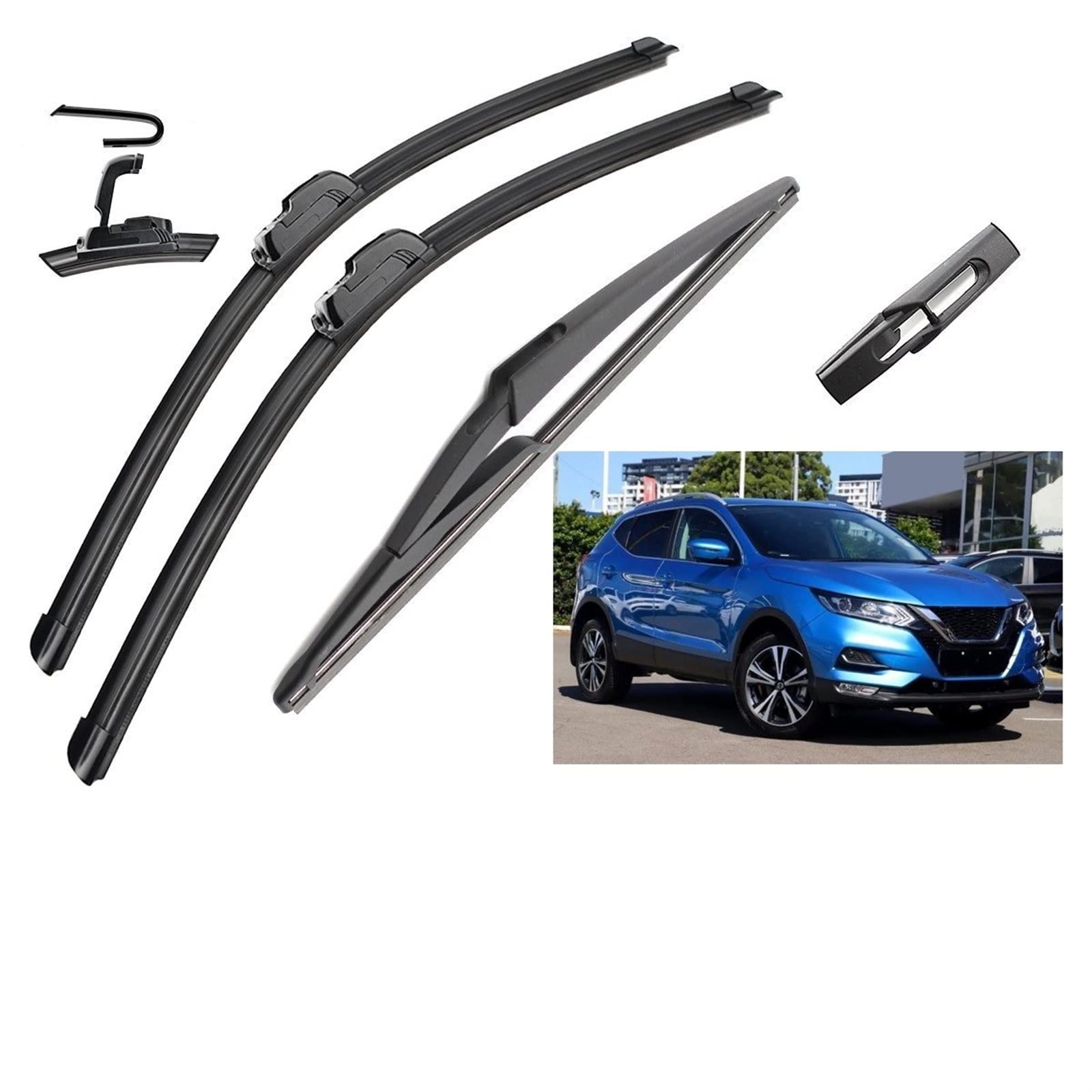 DVOLTS Wischer Scheibenwischer Für Nissan Qashqai J11 2013-2020 26 "+ 17" + 12 "vorne Hinten Wischerblätter Bürstenschneider Zubehör von DVOLTS